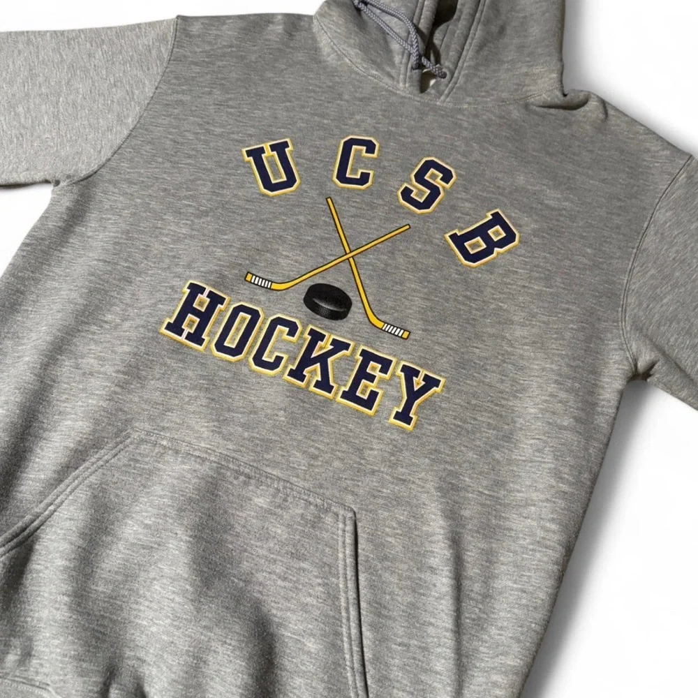 University of California UCSB Hockey Gray Men's Hoodie Sweatshirt - Picture 6 of 8